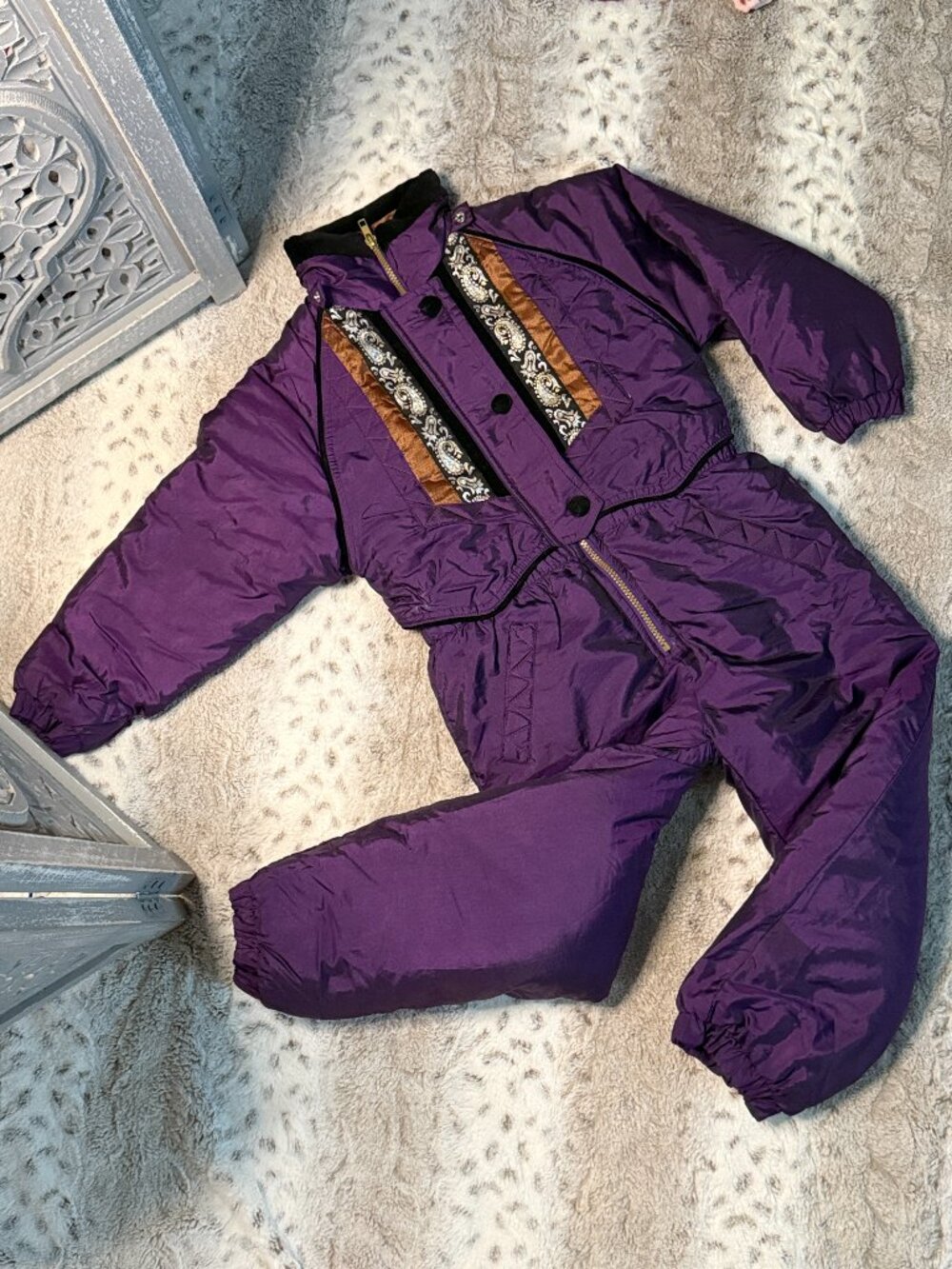 Aspen purple ski suit girls 5T paisley sporty athletic outdoor sports ski winter